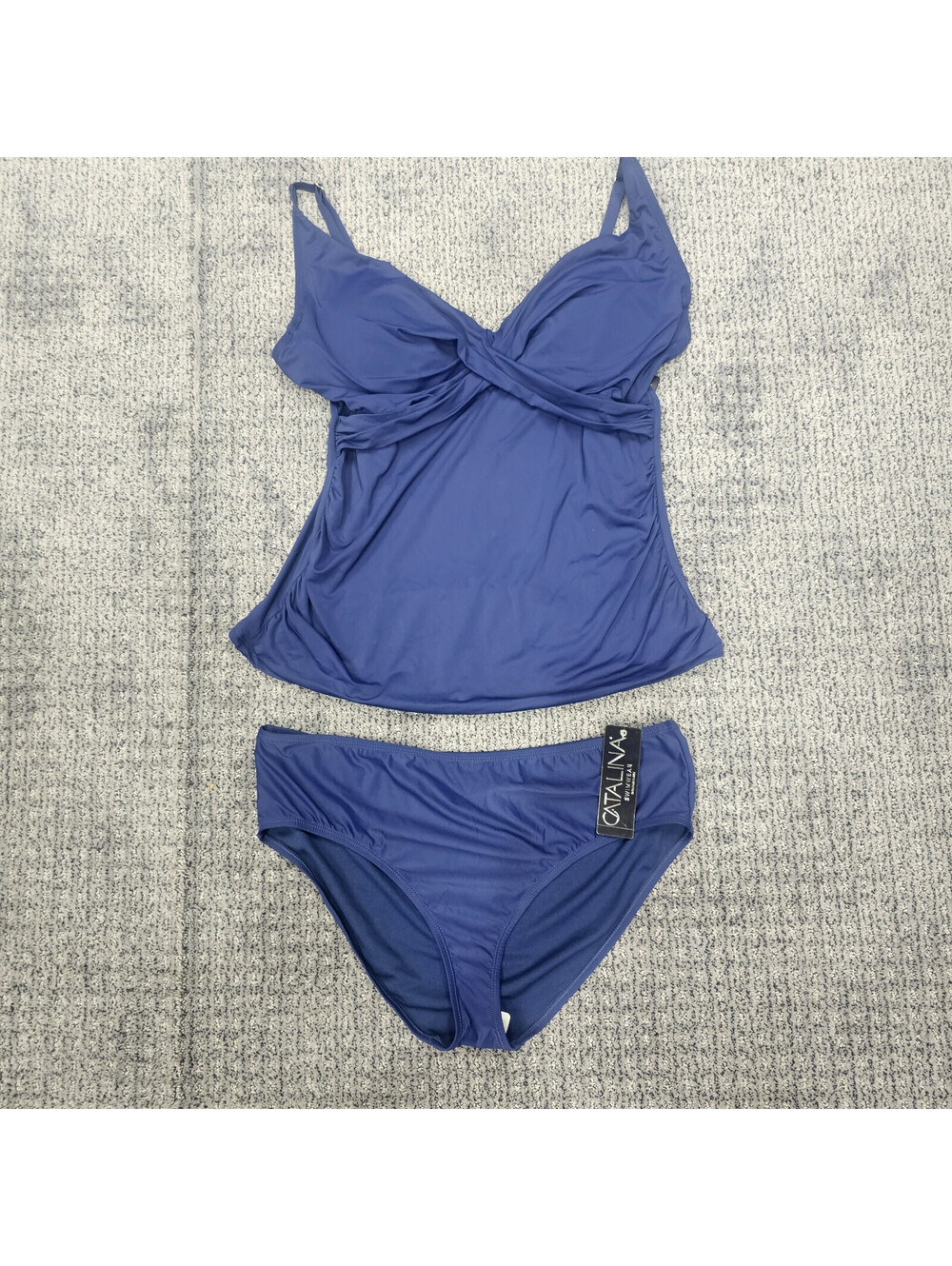 Women’s Catalina 2pc Blue Swimsuit Set Bandeau Top Bikini Bottom Size XXL NWT